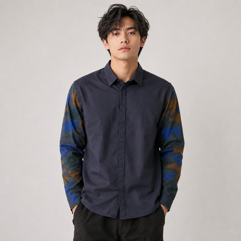 Philip Lim For Target Men's Shirt L Navy Button Up Long Sleeve Going Out Preppy
